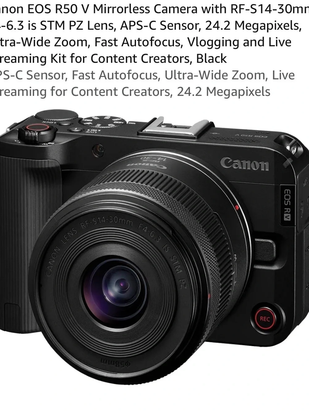 Canon Mirrorless Camera with RF-S 14-30mm Lens - Black